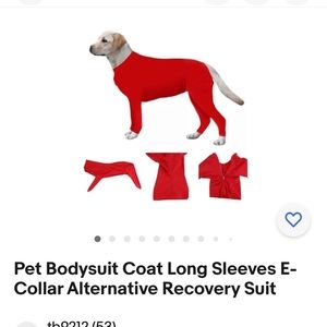 No shedding Pet Bodysuit Coat Long Sleeves E-Collar Alternative Recovery Suit